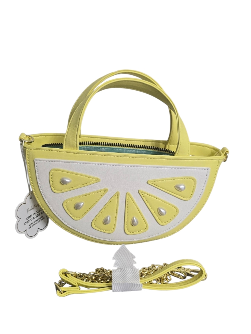 Packed Party Yellow and White Lemon Slice Crossbody Bag